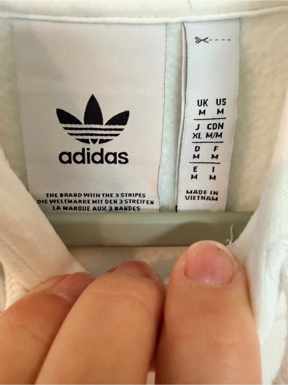 Adidas Originals Trefoil White Pullover Hoodie Men’s Medium NWT